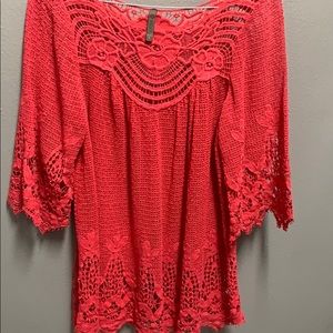 XCVI crochet top shirt. Neiman Marcus Large